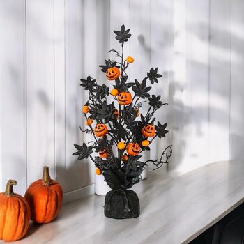 Spooky Black Halloween Autumn Light Up Tree, 3 of 6