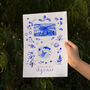 Scenes Of The Azores, Portugal Blue Tile Inspired Travel Print, thumbnail 9 of 12