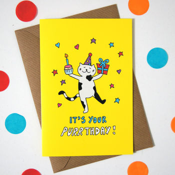 Cute Cat Birthday Card By Ladykerry Illustrated Gifts ...