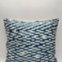 Square Ikat Silk Cushion Vibrant Blue Tile, thumbnail 3 of 8