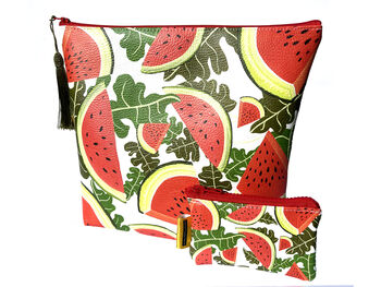 Watermelon Vegan Leather Cosmetic Bag, 5 of 7