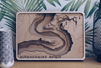 Your Location Multi Layer Topographic Wood Map, 2 of 7