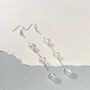 Freshwater Pearl Sterling Silver Long Drop Earrings, thumbnail 3 of 3