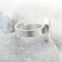 Aquamarine Gemstone Adjustable Sterling Silver Ring, thumbnail 5 of 7
