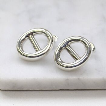 Sterling Silver Oval Link Chunky Statement Bracelet, 5 of 8
