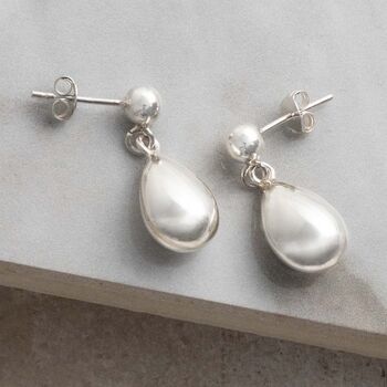 Sterling Silver Rain Drop Studs, 3 of 6