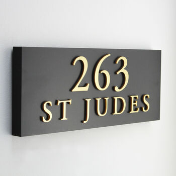 Personalised House Sign With Raised Gold Lettering, 4 of 10