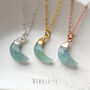 Aquamarine March Birthstone Moon Necklace, thumbnail 5 of 11