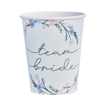 Boho Floral Team Bride Hen Party Cups, 2 of 3