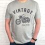 Men's Personalised Vintage Motor Bike T Shirt, thumbnail 1 of 2