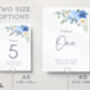 Blue Floral Wedding Table Numbers, thumbnail 3 of 4