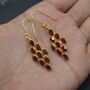 Red Ruby Drop Earrings: Gold Plated Sterling Silver, thumbnail 6 of 7