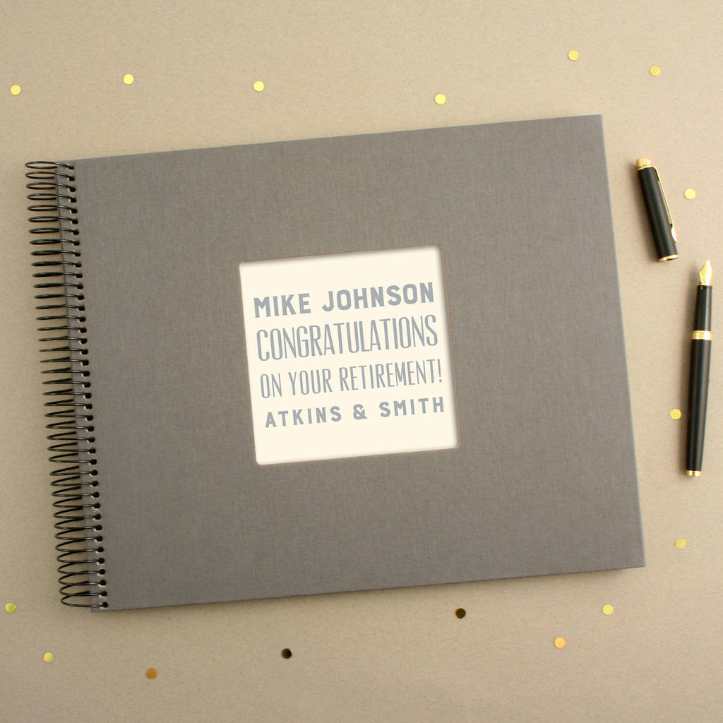 personalised typographic retirement book by made by ellis