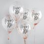 Rose Gold 'Happy 70th' Confetti Balloons, thumbnail 1 of 2