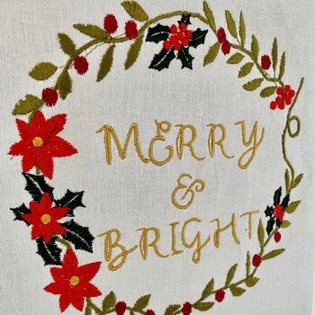 Merry And Bright Embroidered Banner, 10 of 10