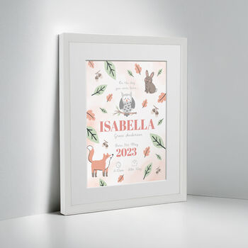 Personalised On The Day You Were Born Woodland Framed Print, 9 of 10