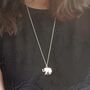 Lucky Indian Elephant Necklace, Trunk Up, thumbnail 7 of 7