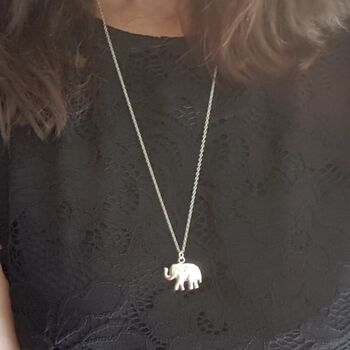Lucky Indian Elephant Necklace, Trunk Up, 7 of 7