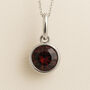 Personalised Sterling Silver January Garnet Birthstone Necklace, thumbnail 1 of 12