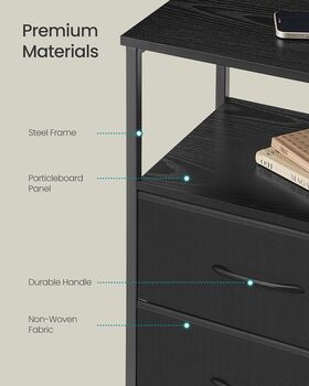 Bedside Table LED Charging Station Side End Table, 6 of 7