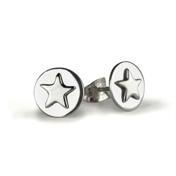Lucky Earrings With Silver, Rose Or Gold Colour Star, 4 of 6