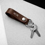 Handmade Personalised Thick Leather Belt Loop Keyring, thumbnail 2 of 6