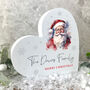 Personalised Any Message Traditional Santa White Wooden Freestanding Heart, thumbnail 1 of 4