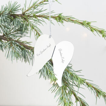 Personalised Chrome Guardian Angel Wings Decoration, 3 of 5