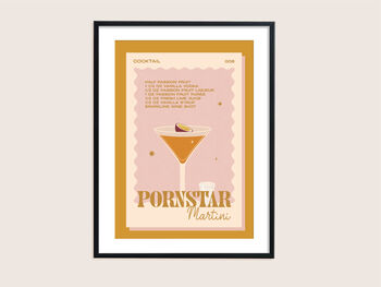 Retro Pornstar Martini Cocktail Print, 2 of 5