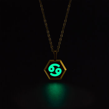 Cancer Zodiac Glowing Pendant Necklace With Uv Keyring Torch, 10 of 12