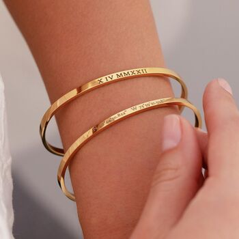 Personalised Womens Bangle Names Dates Mottos, 2 of 6