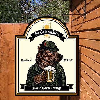 The Grizzly Beer Personalised Bar Sign, 7 of 9