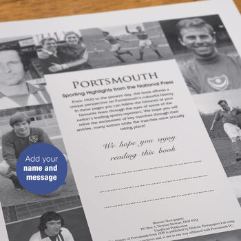 Portsmouth Fc Personalised Football Gift Pompey Newspaper History Book, 3 of 11