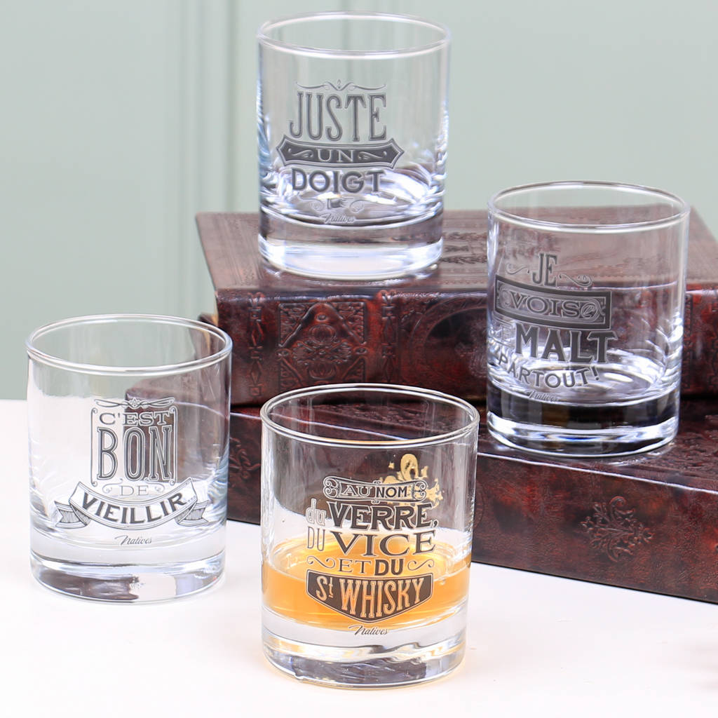 set of four french country whisky tumblers by dibor ...