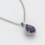 Amethyst 925 Sterling Silver Pear Drop Necklace, thumbnail 1 of 4