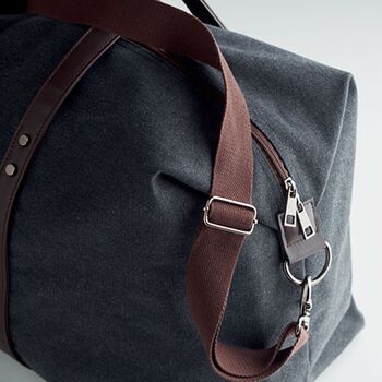 Luxury Washed Canvas Weekend Bag, 5 of 5