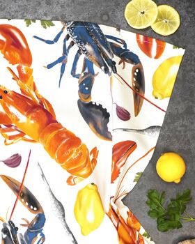 Lobster Tea Towel | 100% Cotton | Colourful Coastal Kitchen Gift, 2 of 4
