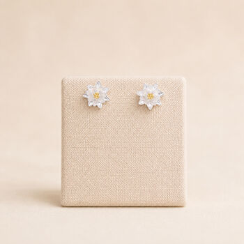 Sterling Silver And Gold July Birth Flower Stud Earrings – 8mm, 4 of 7
