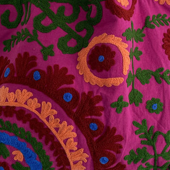 Embroidered Cotton Bag In Purple, 9 of 12