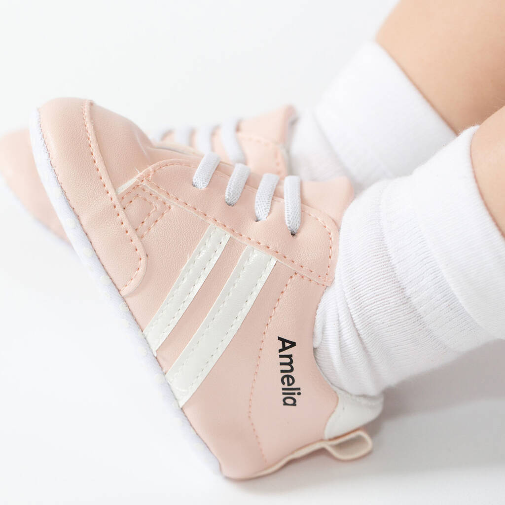 Personalised Baby Shoes Trainers Pink