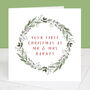 Our First Married Christmas Personalised Wreath Card, thumbnail 2 of 7