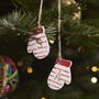 Personalised Ceramic Mitten Christmas Tree Decorations, thumbnail 1 of 5