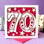 Big Number Personalised 70th Birthday Card, thumbnail 2 of 4