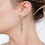 925 Sterling Silver Long Taper Splash Earrings, thumbnail 3 of 4