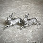 Wild Hare Cufflinks Antiqued Pewter, thumbnail 1 of 5