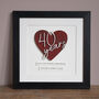 Personalised 40 Years Ruby Wedding Anniversary Wooden Heart Print, thumbnail 3 of 4