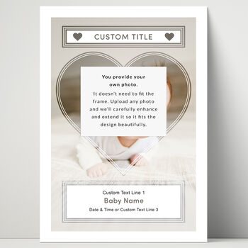 Hello Little One Photo Print Personalised New Baby Gift, 2 of 5