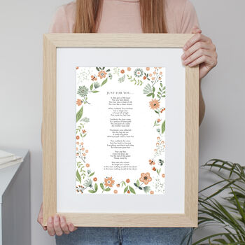 Personalised Floral Poem, Song, Favourite Words Print, 4 of 7