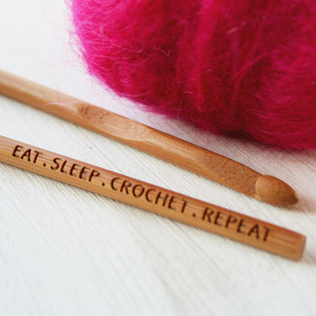Eat Sleep Engraved Crochet Hook, 3 of 6
