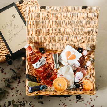 Will You Be My Maid Of Honour? Gordons Pink Gin Hamper, 3 of 7